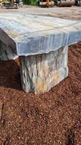 Schiefertisch Bank Sitz Natursteintisch Gartenmöbel Naturstein