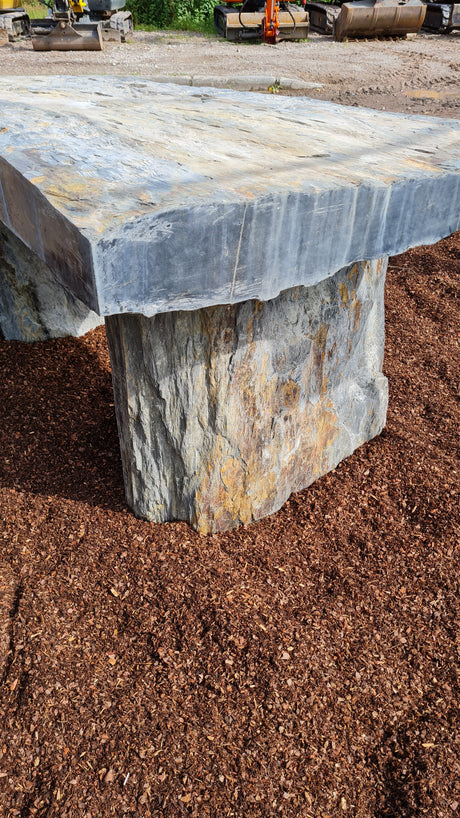 Schiefertisch Bank Sitz Natursteintisch Gartenmöbel Naturstein