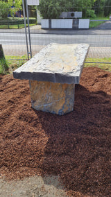 Schiefertisch Bank Sitz Natursteintisch Gartenmöbel Naturstein